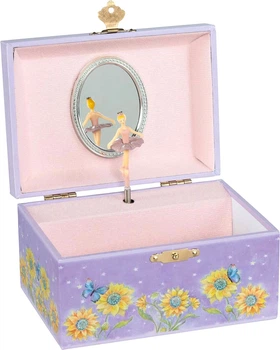 Музична скринька Goki Балерина Фіолетові квіти (4013594155656)
