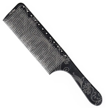 Расческа с ручкой для стрижки под машинку Y3 carbon laser ET 21,5 см. (Y3-C066)