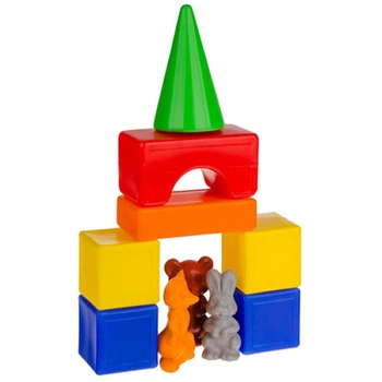 Конструктор з великими деталями Colorplast 1-064 Теремок №1, 20 деталей (1-064-RT)