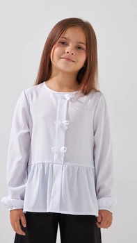 Блуза однотонная для девочки MyChance 2532 140 см Белый shop (2000999174810)