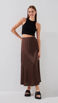 Спідниця однотонна жіноча LAWA WTC02434 XL Шоколад shop (2000999218743)