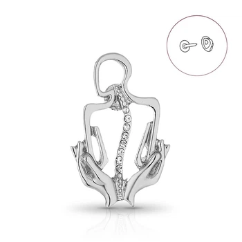 Значок (пин) BROCHE брошь бижутерия Медицина Массаж серебристый BRGV115166
