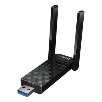 Безпровідний адаптер HOCO HI34 USB WiFi6, 2.4/5 ГГц, до 600 Мбіт/с, чорний