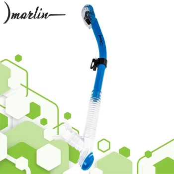 Трубка для дайвинга с двумя клапанами Marlin Dry Duo Blue