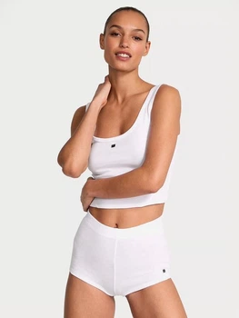 Піжама (майка + шорти) жіноча великих розмірів бавовняна Victoria's Secret 27013708 XL Біла (631266823511)