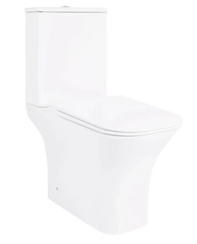 Напольный унитаз Qtap Presto Quadro Rimless с сиденьем Slim Duroplast/ Soft-close/ Quick Release QT24221215AW