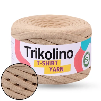 Трикотажная пряжа Trikolino 7-9mm S, Латте, 30м, для вязания корзин, ковриков, сумок, косметичек, Триколино