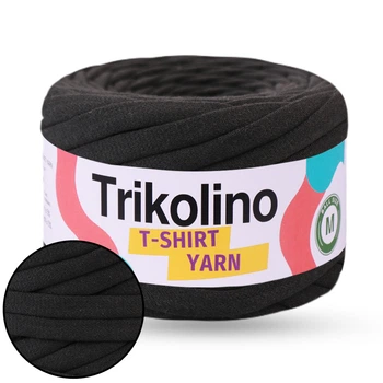 Трикотажна пряжа Trikolino 7-9mm M, Антрацит, 60м, для в'язання кошиків, килимків, сумок, косметичок, Триколіно