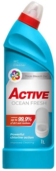 Засіб для чищення унітазу Active Ocean Fresh з хлором 1 л (4820196012740)