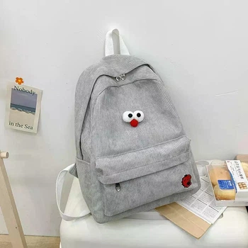 Жіночий вельветовий рюкзак 1245 Grey