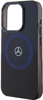 Панель Mercedes Benz Double Layer BiColor для Apple iPhone 16 Pro Max з MagSafe Black Blue (3666339326470)