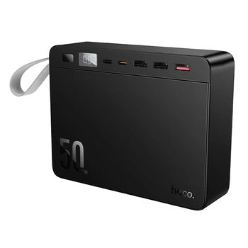 Павербанк 50000mAh зі швидкою зарядкою 22.5W та ліхтарем HOCO J166 3USB, 2Type-C Чорний