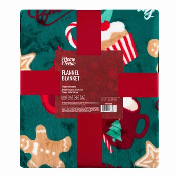 Плед Ardesto Flannel Christmas 160х200см, 100% поліестер, різдвяні смаколики (ART0122PB)