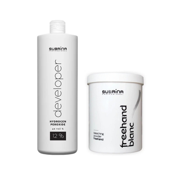 Набор для осветления волос SUBRINA PROFESSIONAL: Паста Blanc Free Hand 500 г + Окислитель COLOUR DEVELOPER 12% 1000 мл