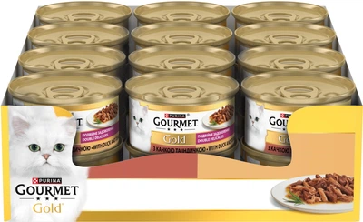 Вологий корм Purina Gourmet Gold Подвійне задоволення з качкою та індичкою 85 г