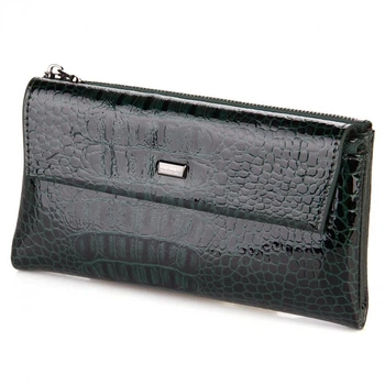 Кошелек женский на магните натуральная кожа 18 х 10 х 2,5 см Vermari 3992-1302 темно-зеленый