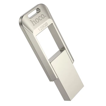 Флеш-накопитель HOCO UD16 Silver 128GB USB 3.0 OTG для ноутбука ПК металлический корпус (17550)