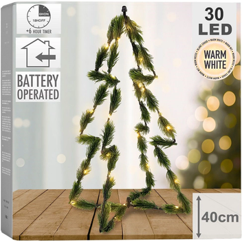 Świecąca figurka Home Styling Collection 839416 Choinka 30 LED 40 cm Zielona (8720573605441)