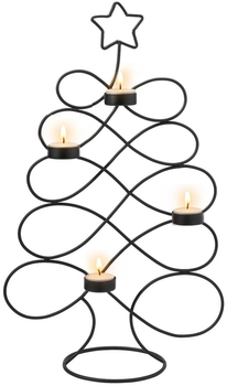 Świecznik Home Styling Collection 568156 Choinka metalowy 49 cm Czarny (8721037590129)