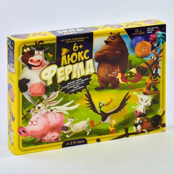 Настольная игра Danko Toys "Ферма ЛЮКС" G-FL-UA-01 / G-FL-01-02 в коробке 39 см × 5 см × 29 см