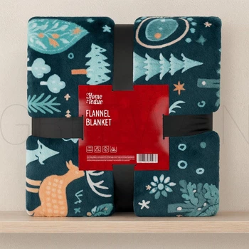 Плед Ardesto Christmas Flannel 160х200 см новорічний зелений з оленями ART0127PB