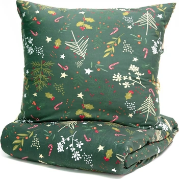 Komplet pościeli Homla Godis Poszewka na kołdrę 160 x 200 cm + 2 poszewki na poduszki 70 x 80 cm ze świątecznym wzorem Wielokolorowy (5904183858579)