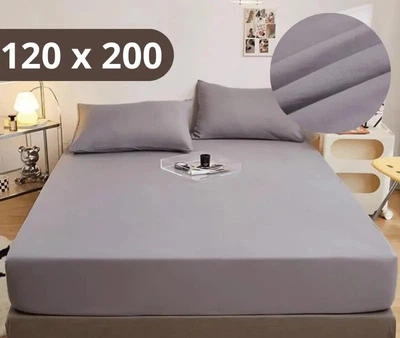 Простыня на резинке Softable Fabric 120×200 , серый— мягкая, плотная, комфортная (KT7006005)