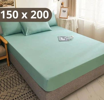 Простыня на резинке Softable Fabric 150×200 , мятный — мягкая, плотная, комфортная (KT7006045)