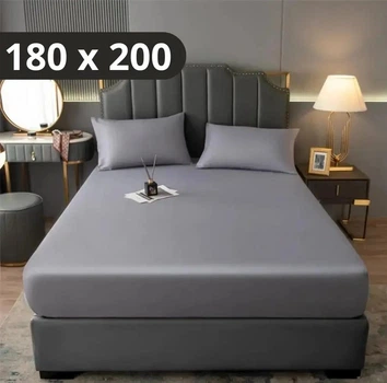 Простыня на резинке Softable Fabric 180×200 , серый— мягкая, плотная, комфортная (KT7006037)