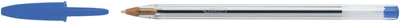 Ручка кулькова BIC Cristal Кристал 1,0 мм синя, корпус прозорий пластик