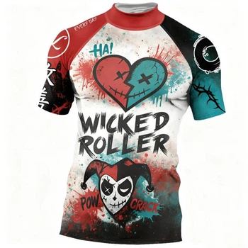 Рашгард (короткий рукав) Wicked Roller компресійний для чоловіків для занять спортом (MMA спорзал біг) - L
