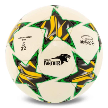 Мяч футбольный размер №5 Ballonstar Pro Panther 7931 для игр и тренировок White-Yellow