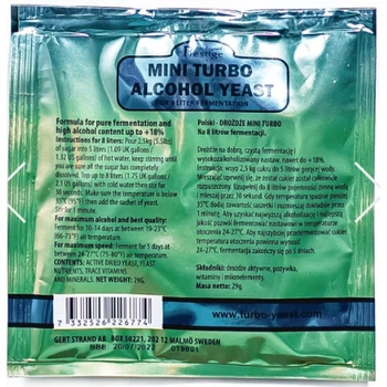 Турбо-дрожжи Prestige Mini Turbo Yeast для фруктового шнапса и вина, 29 г