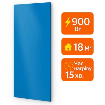 Электрический инфракрасный металлокерамический обогреватель UDEN-S 900 Вт / экономичный настенный обогреватель для квартиры, дома, офиса Голубой