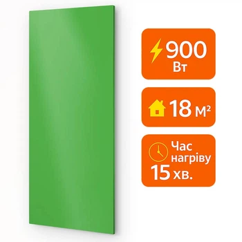 Электрический инфракрасный металлокерамический обогреватель UDEN-S 900 Вт / экономичный настенный обогреватель для квартиры, дома, офиса Зеленый