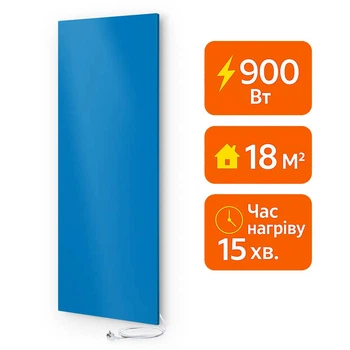 Электрический металлокерамический инфракрасный обогреватель UDEN-S 900 Вт «Универсал» / экономичный настенный обогреватель для квартиры, дома, офиса Голубой