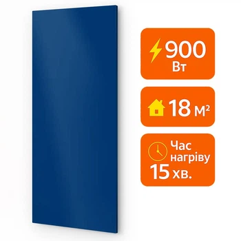 Электрический инфракрасный металлокерамический обогреватель UDEN-S 900 Вт / экономичный настенный обогреватель для квартиры, дома, офиса Темно-синий