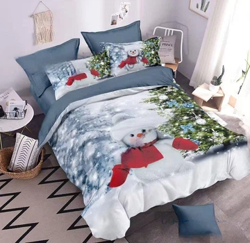Комплект постільної білизни Colorful Home полуторний фланель Сніговик