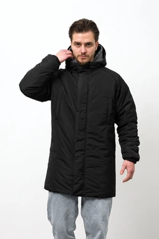 Чоловіча Тепла Подовжена Зимова Куртка Парка Snowman Black 2XL/3XL (8056126)