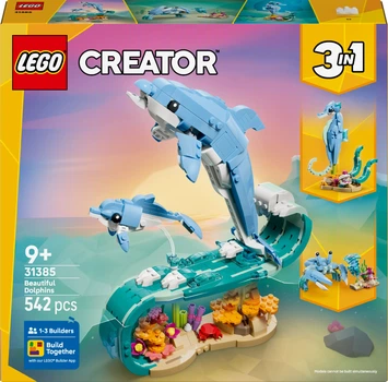 Zestaw klocków LEGO Creator Zwierzęta morskie: piękny delfin 542 elementy (31385)
