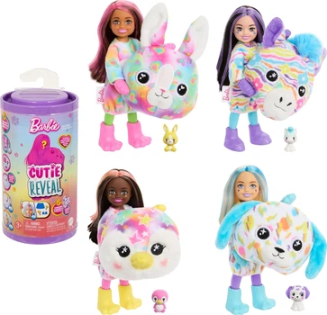 Лялька Barbie Cutie Reveal Chelsea Color Dream Series Styles May Vary Барбі маленькі ляльки в костюмах тварин