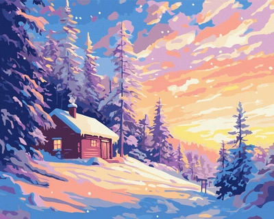 Картина за номерами Палаюче небо зими 40 х 50 Brushme BS54525