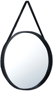 Lustro ścienne Home Styling Collection 510103 Okrągłe na pasku 52 cm Czarne (8719202616446)