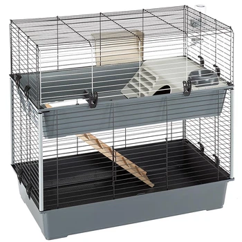 Клітка для кроликів та морських свинок Ferplast Rabbit 100 Double 95х57х93.5 см Сіра двоповерхова (57046817)