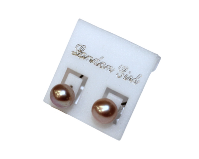 Сережки FROM FACTORY ZHQ1 с натуральным жемчугом сиреневые 2шт/Ø6-8мм