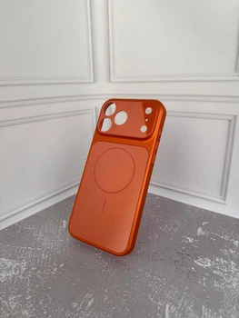 Чехол противоударный матовый c защитой камеры AG-Glass Case with MagSafe для iPhone 17 Pro Max Orange