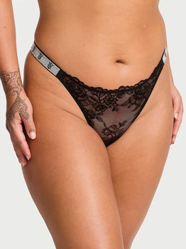 Трусики стринги женские Victoria's Secret 26881932 L Черные (42112955167021)
