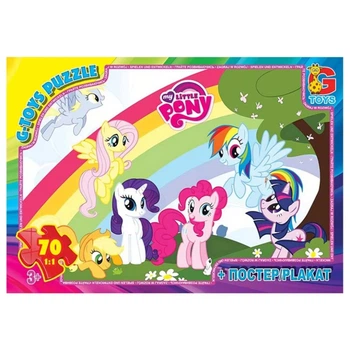 Дитячий пазл "My little Pony" G-Toys MLP035 постер, 70 елементів