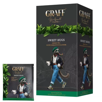 Чай зелений Graff Sweet hugs з ароматом османтуса 20 шт. х 2 г байховий