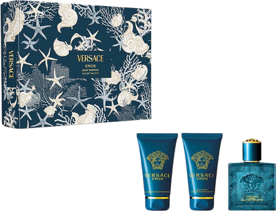 Набір для чоловіків Versace Eros Pour Homme Туалетна вода 50 мл + Гель для душу 50 мл + Бальзам після гоління 50 мл (8011003900008)